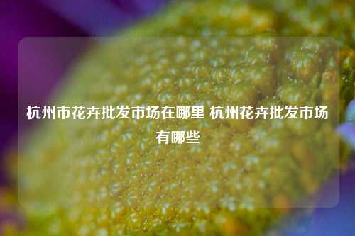 杭州市花卉批发市场在哪里 杭州花卉批发市场有哪些